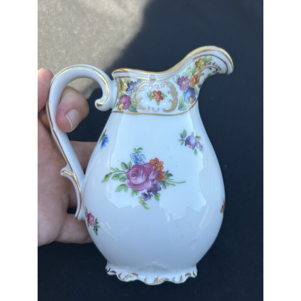 Vintage Carl Schumann 'Bavaria' Porcelaine Floral Décoré Crémier